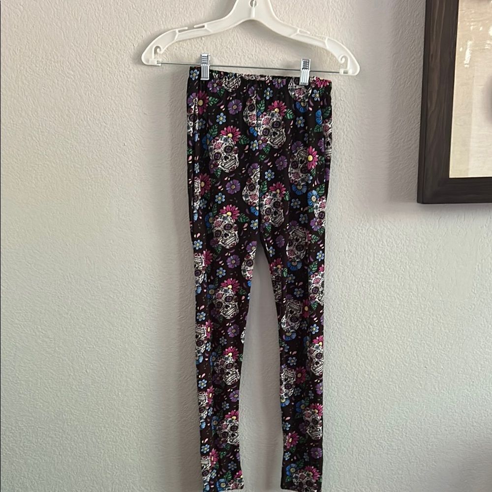 Floral Skull Print Leggings Sz Small no tags new